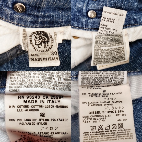 ‼SOLD‼ VTG Diesel Cherone Italy Jeans blue Denim - Picture 3 of 8